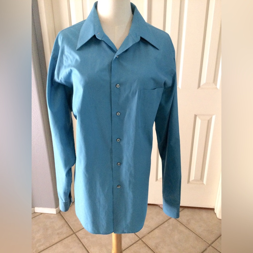 Mens Arrow Dress Shirt 16 1/2 34-35 Teal Color
